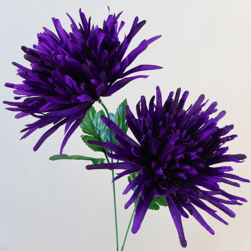 Pompom Chrysanthemum Carnival Purple 80cm Artificial Flowers